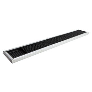 Bar Mat - Deluxe Black Rubber with Stainless Trim