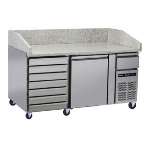 Blizzard BPB1500-7N Single Door Pizza Prep Counter with Ambient Drawers