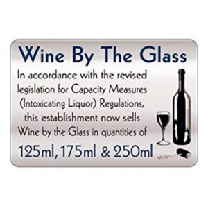 Wine By The Glass 175 and 250ml Sign Silver