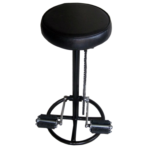 Retro Bar Stool with Bike Pedals and Leather Seat - Black
