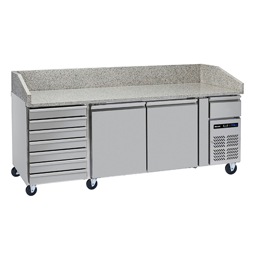 Blizzard BPB2000-7N Three Door Pizza Prep Counter with Ambient Drawers