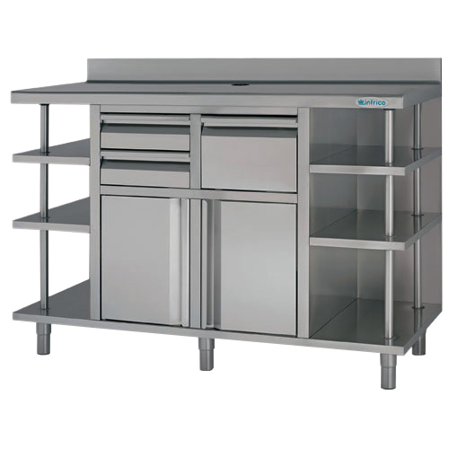 Infrico MCAF2500 2.5m Back Bar Coffee Storage Unit Station