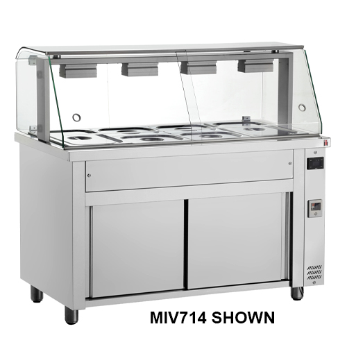 Inomak MIV711 - 1100mm Showcase Bain Marie with Hot Cupboard