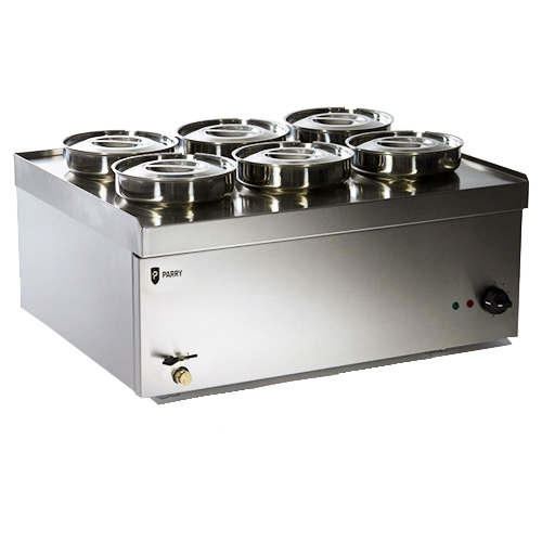 Parry NPWB6 - 6 Pot Wet Stainless Steel Bain Marie 