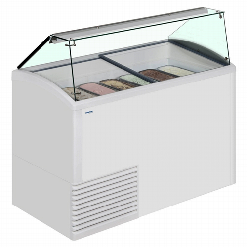 Framec SLANT510 Ice Cream Display with Flat Glass Canopy