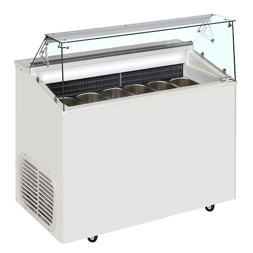 Framec TOP6 Ice Cream Display with Flat Glass Canopy